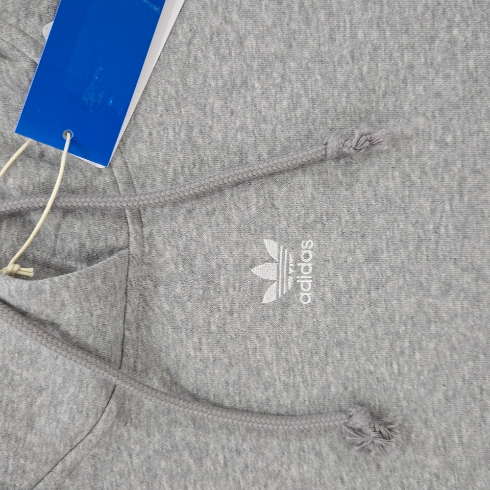 NWT Adidas Originals Adicolor Essentials FleecebHoodie Gray/White IA6418 Women's - Picture 2 of 10